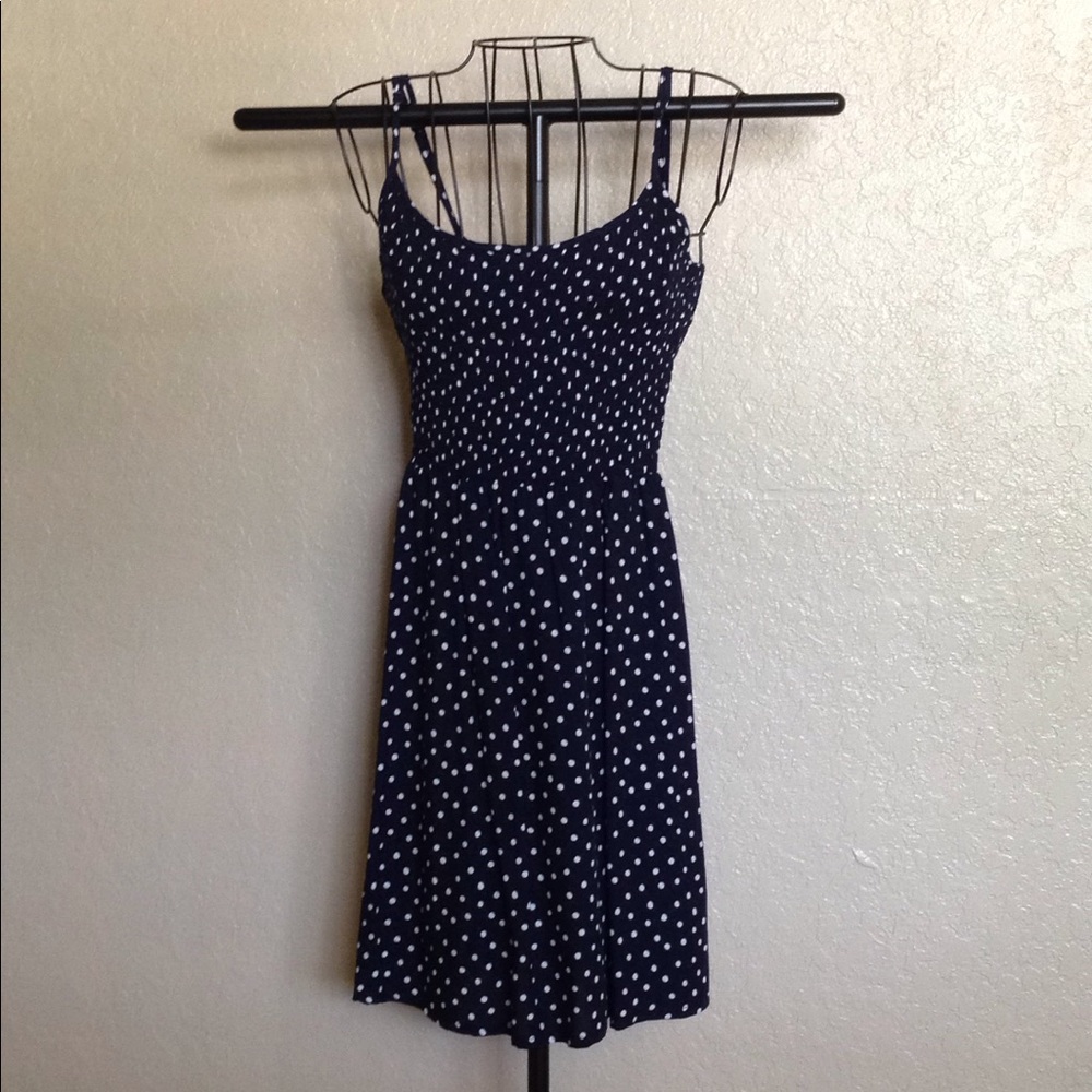 Divided by H&M Sundress Navy and White Dot, Size 2
